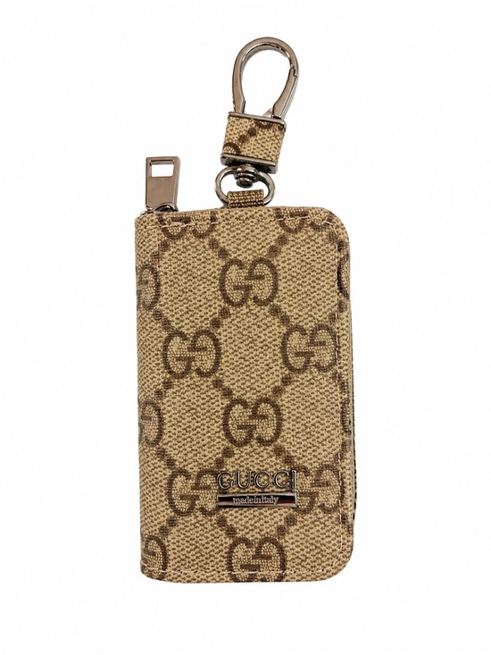 Accessories - Gucci Beige GG Canvas Key Holder with Clip